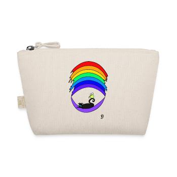 Squiti the black cat on the rainbow - Organic Pouch - nature - Front