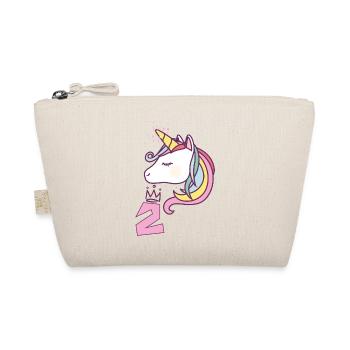 Birthday Girl Princess Unicorn 2 years Gift - Organic Pouch - nature - Front