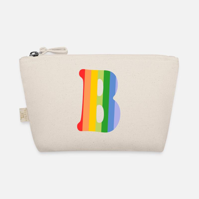 Buchstabe B Regenbogen - Bio-Täschchen - Natur