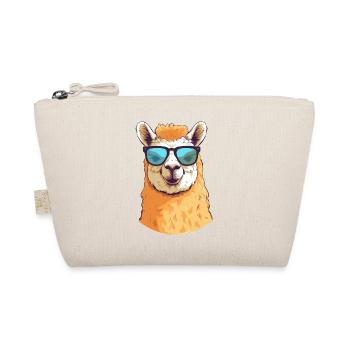 Alpaca with sunglasses - Organic Pouch - nature - Front