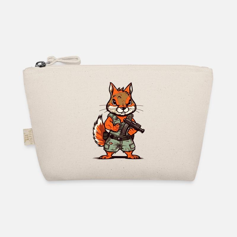 Squirrel with a rifle in comic look Organic Pouch