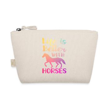La vie est meilleure avec les chevaux - Trousse biologique - nature - Devant