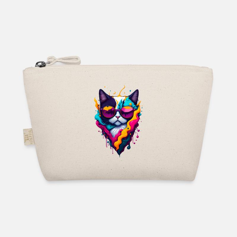 Cute abstract cat Organic Pouch