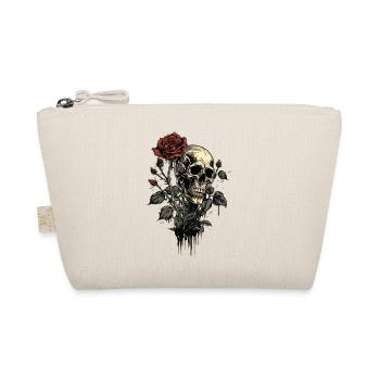Crâne avec Crâne de Rose Rouge Amour et Mort - Trousse biologique - nature - Devant