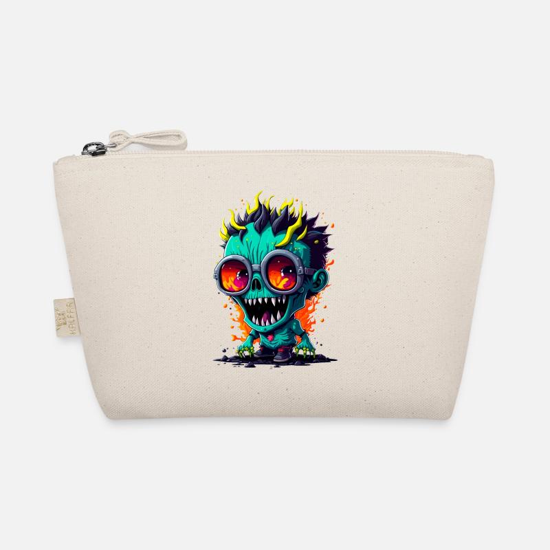 Bunter cooler Zombie - Bio-Täschchen - Natur