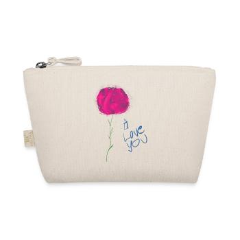 Abstract floral illustration with love message - Organic Pouch - nature - Front