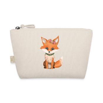 Petit renard avec arc et collier de perles - Trousse biologique - nature - Devant