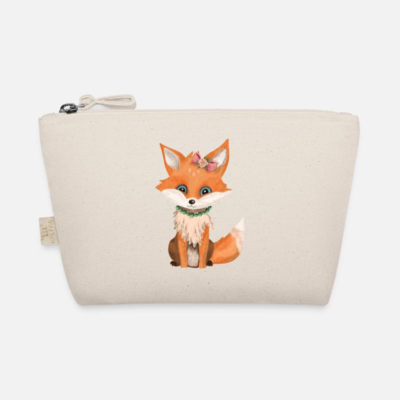 Kleiner Fuchs mit schleife und Perlenkette Bio-Täschchen