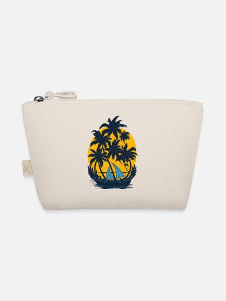 Sunset on the palm boat - Organic Pouch - nature - Front