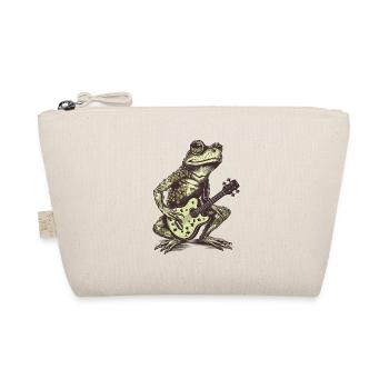 Cooler grüner Frosch mit Gitarre - Bio-Täschchen - Natur - Vorne