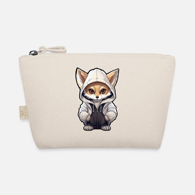 Cooler Fennec Fuchs in Freizeitkleidung Bio-Täschchen