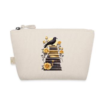 Stack of books with raven - Organic Pouch - nature - Front