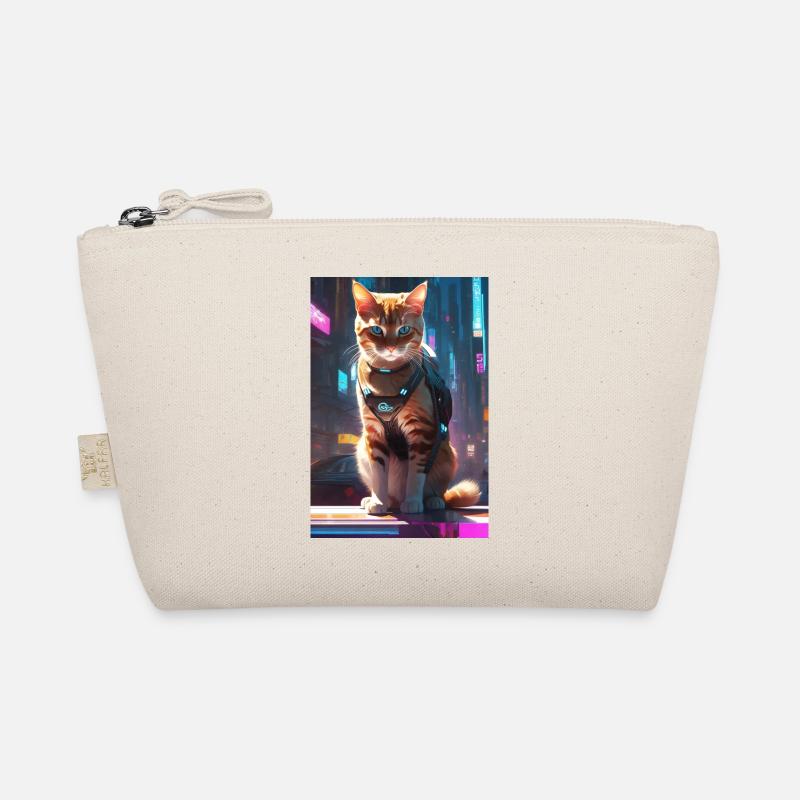 Cyberpunk Katze - Bio-Täschchen - Natur