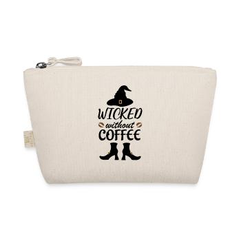 Wicked Without Coffee. Halloween Quote, Witch - Organic Pouch - nature - Front