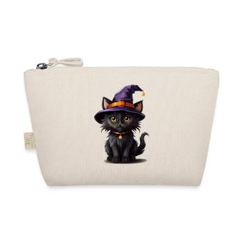 Helloween Kürbis Katze - Bio-Täschchen - Natur - Vorne