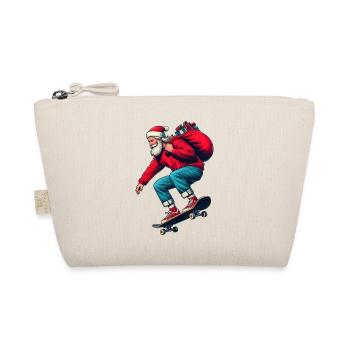 Weihnachtsmann Schlittschuh! Er springt auf ein Skateboard. - Bio-Täschchen - Natur - Vorne