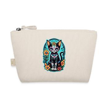 Katze Mexiko - Dia de los Muertos - Bio-Täschchen - Natur - Vorne