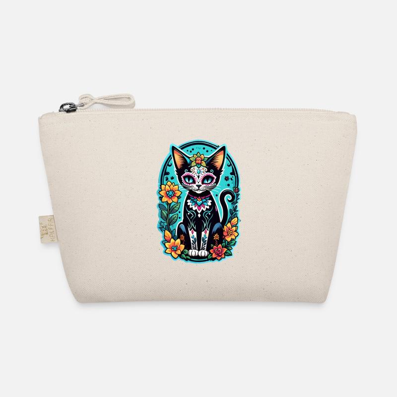 Katze Mexiko - Dia de los Muertos Bio-Täschchen