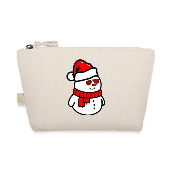 Schneemann Sonnenbrille - Bio-Täschchen - Natur - Vorne