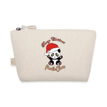 Panda Claus Bärchen Weihnachten - Bio-Täschchen - Natur - Vorne