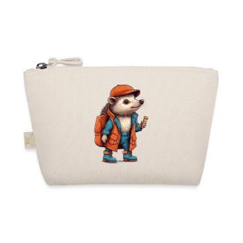Cute hedgehog on hiking tour - Organic Pouch - nature - Front