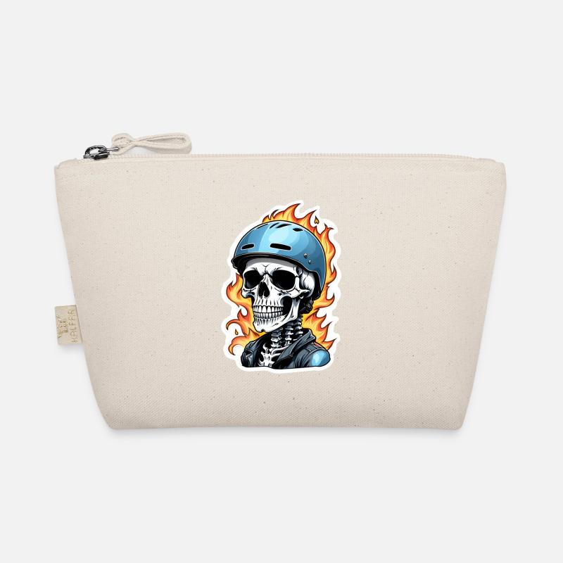 Retro Style Motorcycle - Skull and Skeleton Organic Pouch