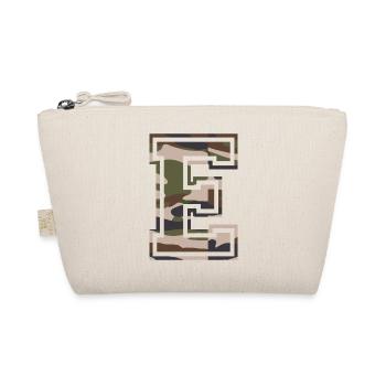 E, Monogram, Camouflage Green-Brown - Organic Pouch - nature - Front
