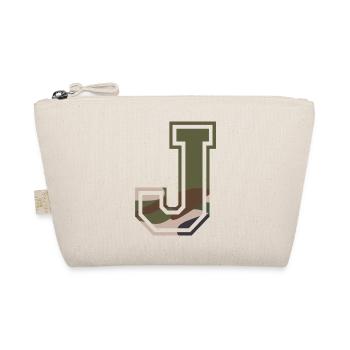 J, Monogramm, Camouflage Grün-Braun - Bio-Täschchen - Natur - Vorne