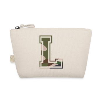 L, Monogramm, Camouflage Grün-Braun - Bio-Täschchen - Natur - Vorne