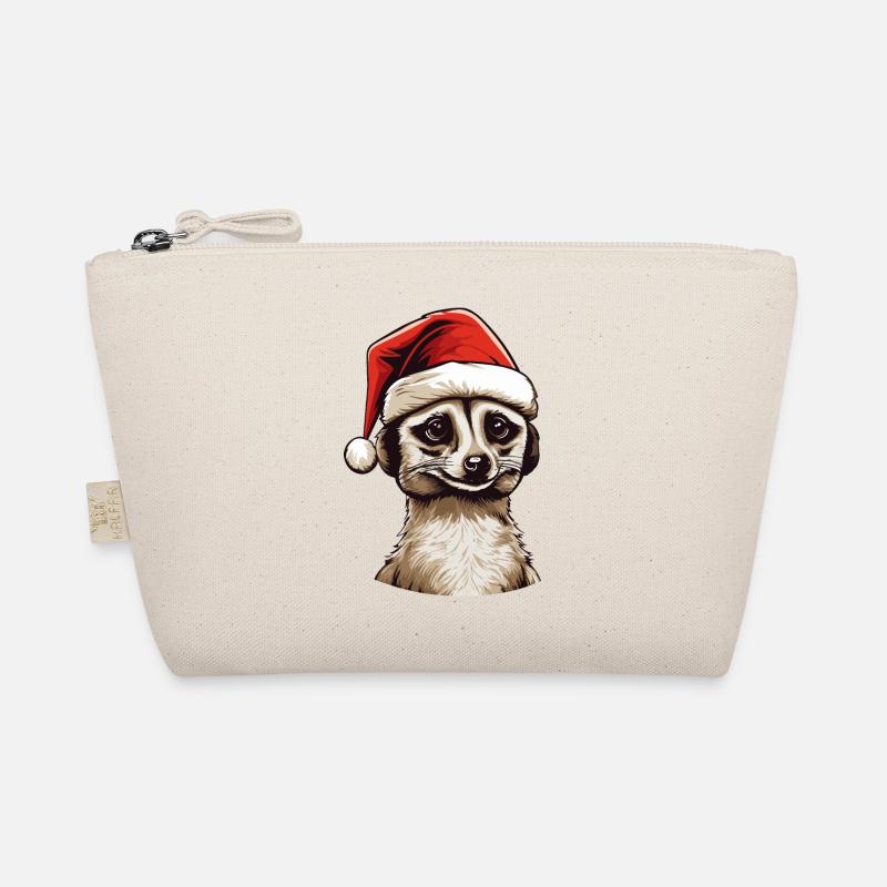 Erdmännchen Weihnachten Tier Kopf Bio-Täschchen