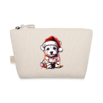 Adorable chien lumières de Noël chapeau de père Noël - Trousse biologique - nature - Devant