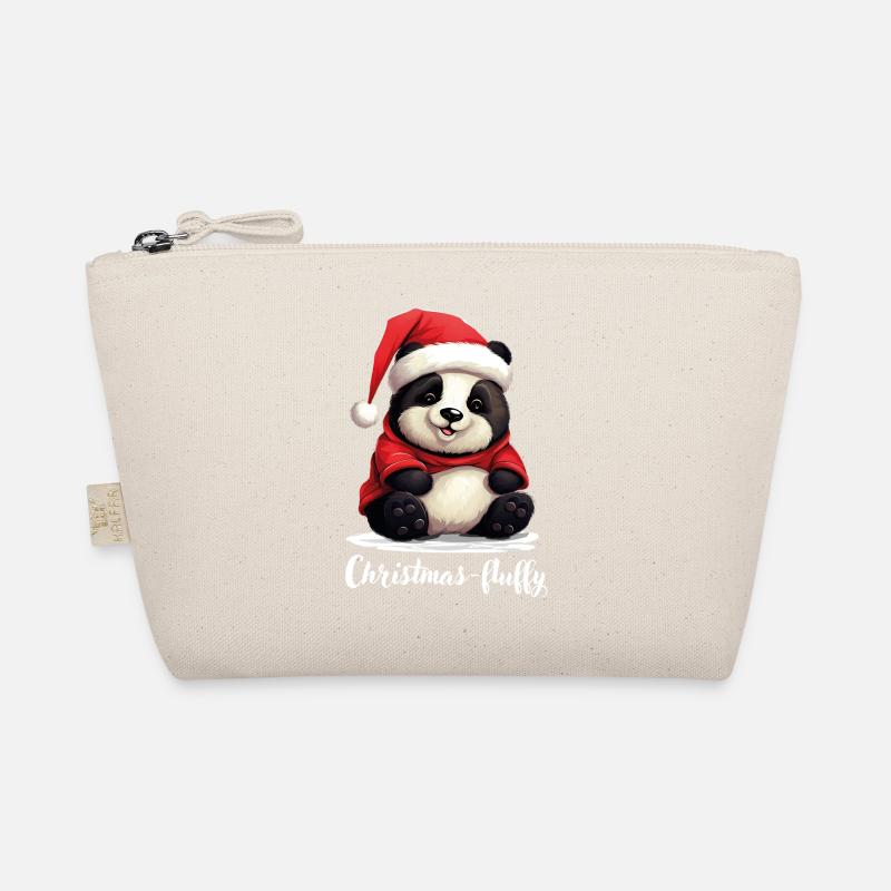 Christmas, Panda bear, chubby panda, fluffy Organic Pouch