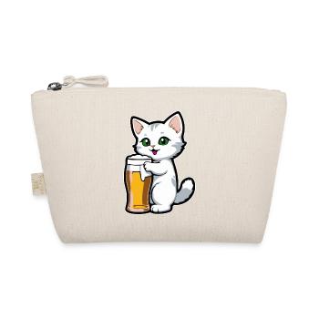 Katze mit Bier - Bio-Täschchen - Natur - Vorne
