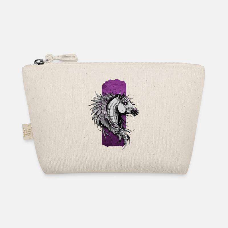 Whimsical Elegance: Pink Feathered Horse Organic Pouch