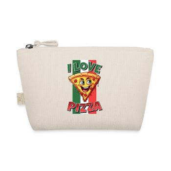 I Love Pizza Slice Face Laughs Pizzeria - Organic Pouch - nature - Front