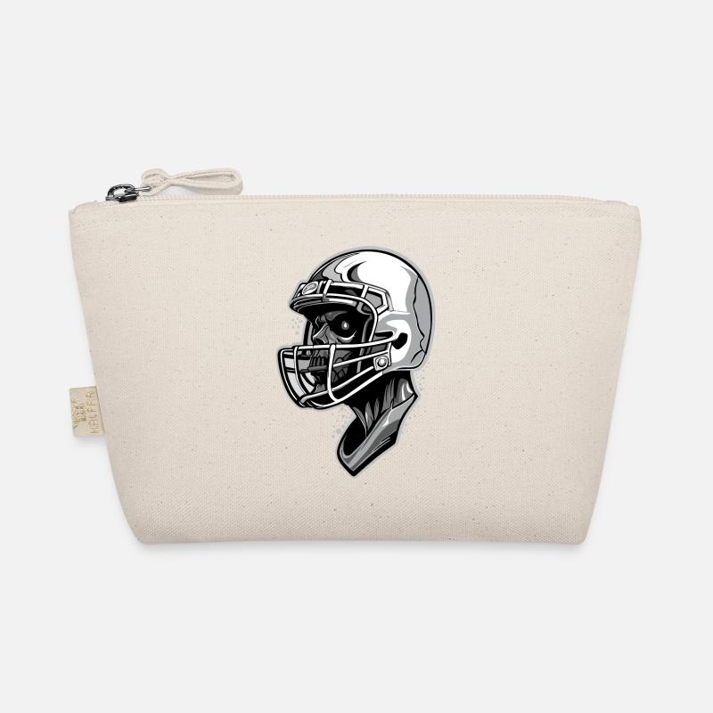 American Football Schädel - Bio-Täschchen - Natur