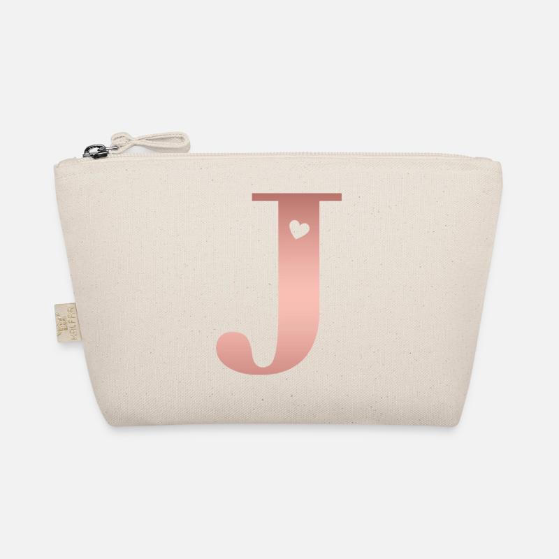 Buchstabe J Roségold Bio-Täschchen