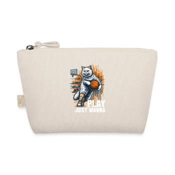 Basketball Cat Long Hair Gift - Organic Pouch - nature - Front