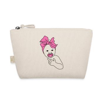 Baby Middlefinger Pink - Organic Pouch - nature - Front