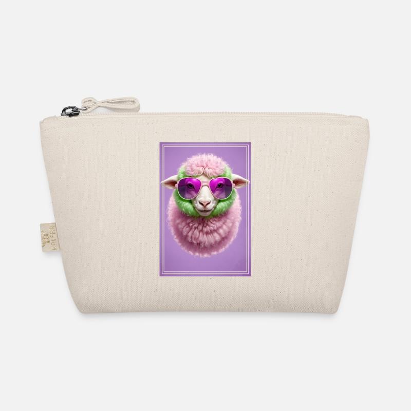 Cute sheep with sunglasses - Organic Pouch - nature