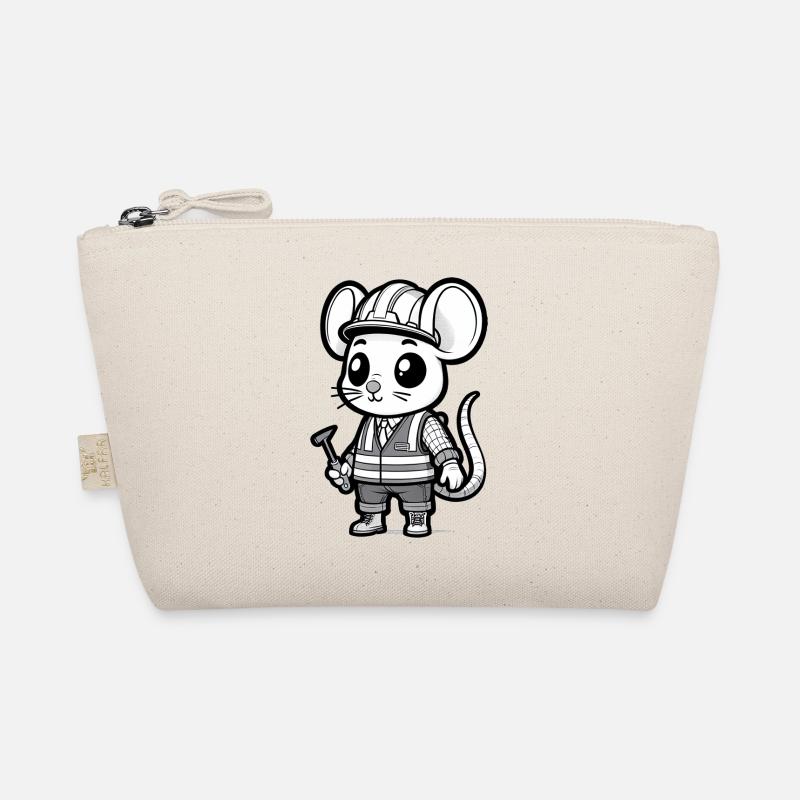 Cute Mouse Construction Worker Bio-Täschchen