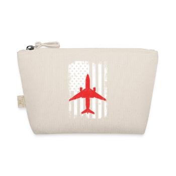 USA Patriotischer Flugzeugliebhaber - Bio-Täschchen - Natur - Vorne