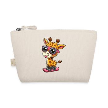 Snowboard Giraffe, Winter Sports Adventure - Organic Pouch - nature - Front