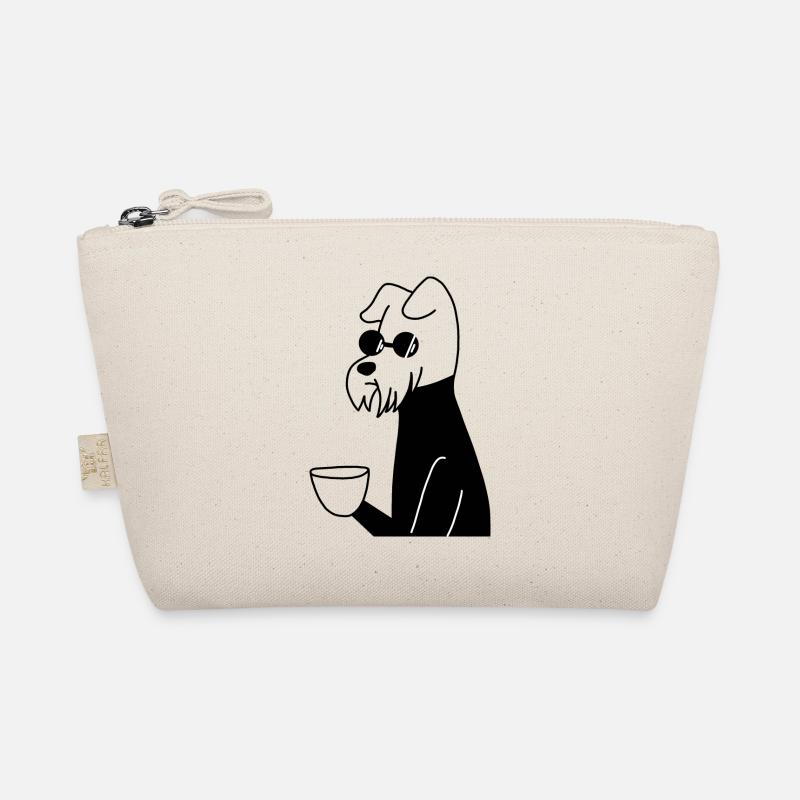 Hund mit Tasse - Bio-Täschchen - Natur