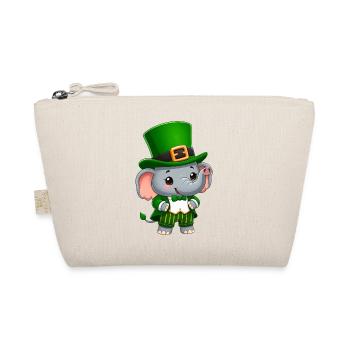 St. Patricks Day Elefant Grün - Bio-Täschchen - Natur - Vorne