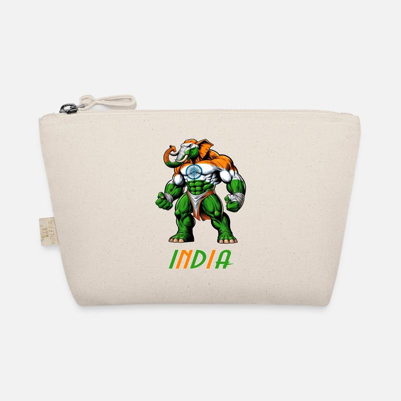 India elephant flag design Organic Pouch
