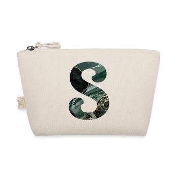 Lettre s marbré vert - Trousse biologique - nature - Devant