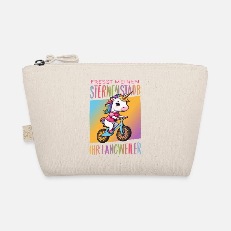Süßes Einhorn auf Fahrrad Bio-Täschchen