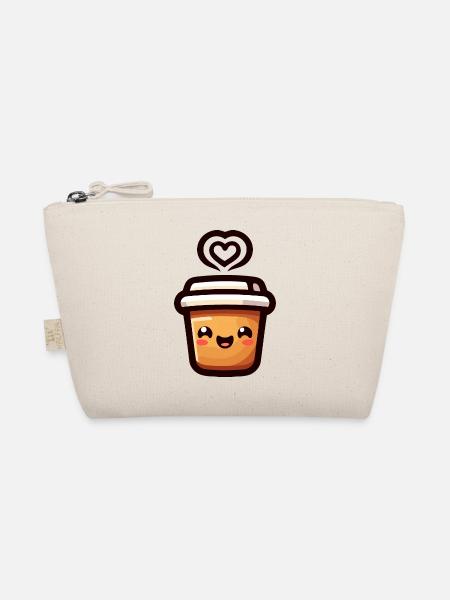 Caffeine Cutie: Der fröhliche Java - Bio-Täschchen - Natur - Vorne