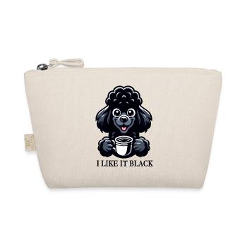 Pudel Kaffee "I like it black" Design - Bio-Täschchen - Natur - Vorne